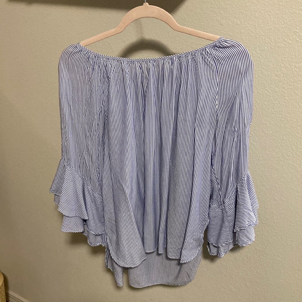 Blue and White Stripe Blouse